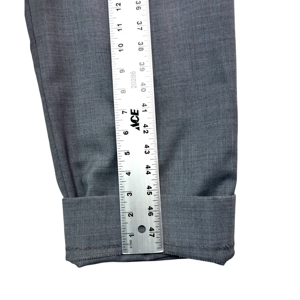 Pronto Uomo Platinum 44R 38x29 Gray 2pc Pant Suit Stretch Wool Flat Front Mens
